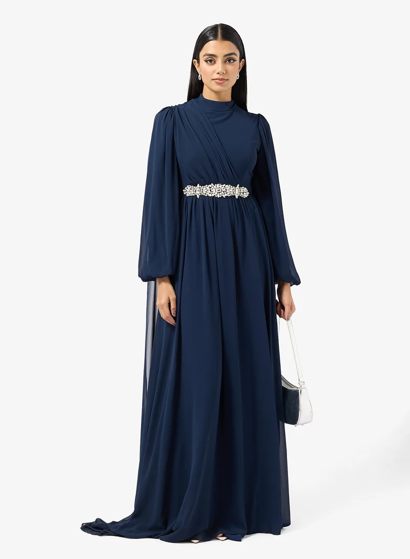 Khizana  Embellished Waist Dress With Trail for Women | Best Price UAE